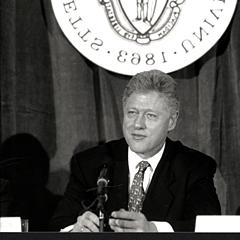 President Bill Clinton on the UMass Boston campus in 1997